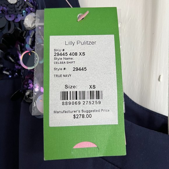 Lilly Pulitzer Celsea Shift Dress XS True Navy NWT - Picture 6 of 9